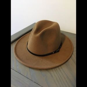 HAT Womens Classic Wide Brim Panama Wool Fedora